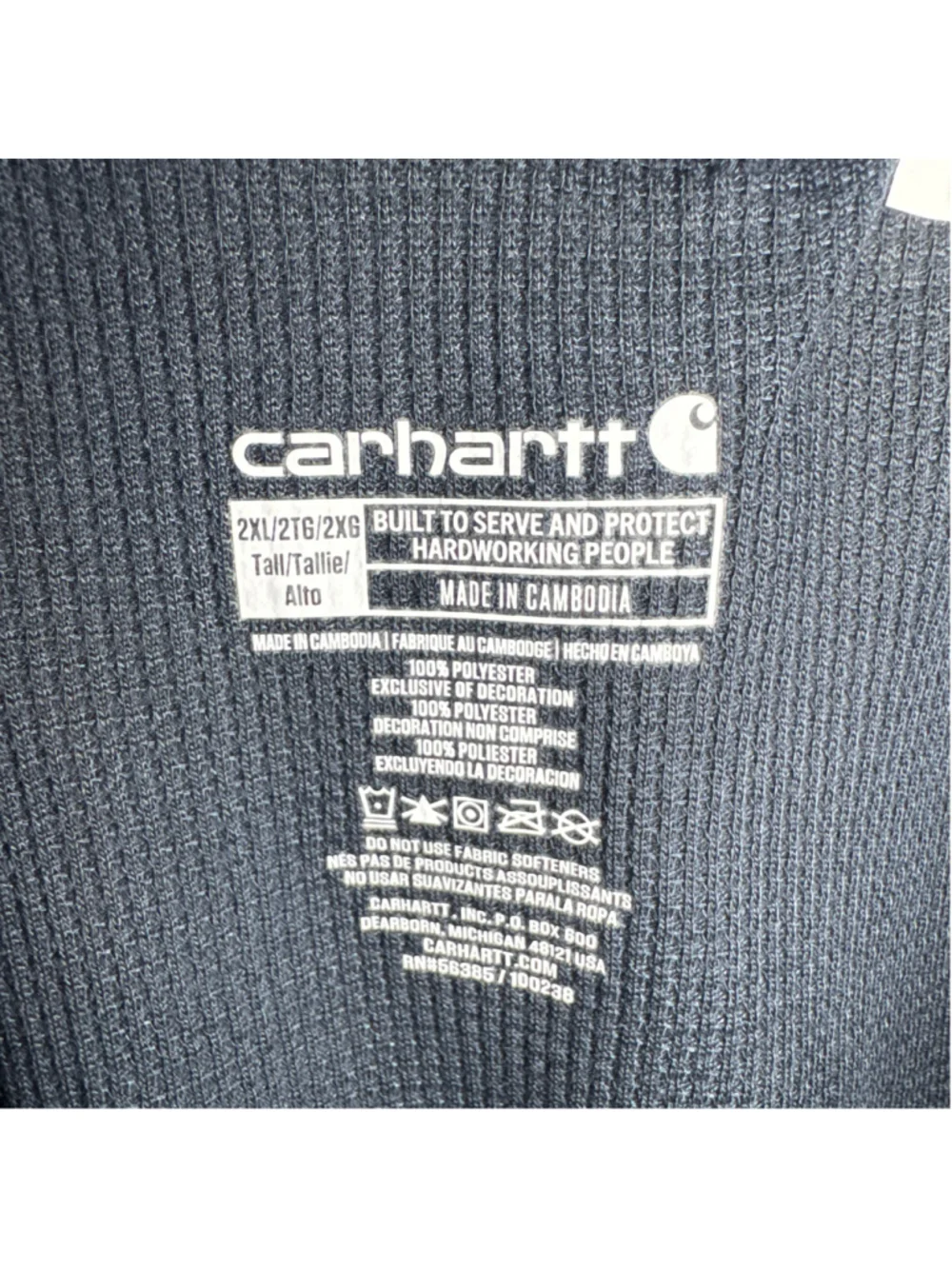 Carhartt Force Waffle Base Layer Pants XXL Navy